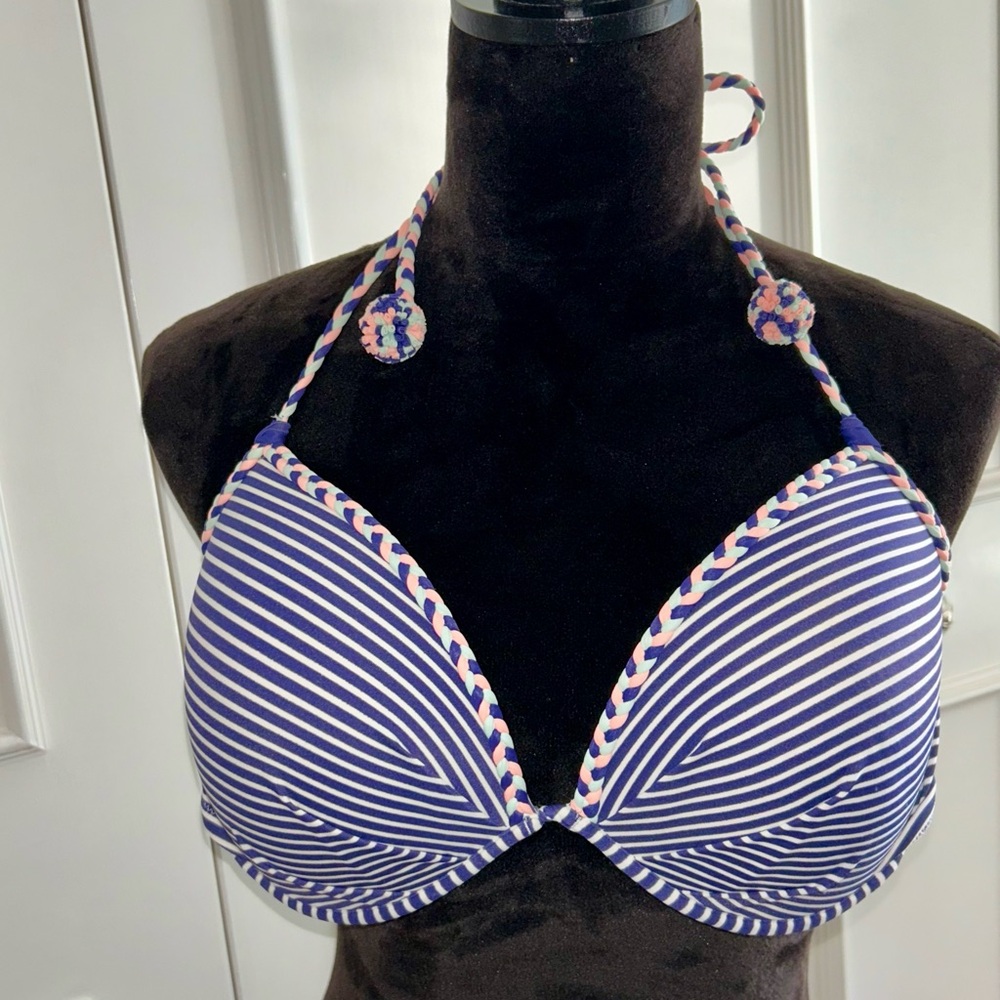 Victoria’s Secret Striped Halter Bikini Top